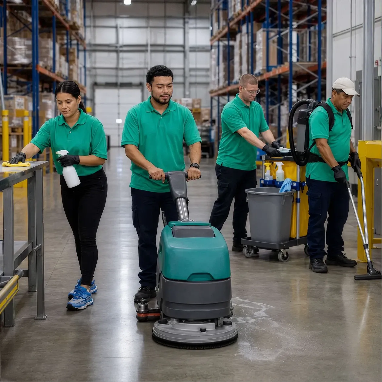 ABS commercial cleaning professional at work